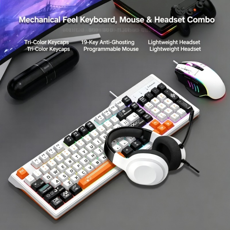 Gaming Keyboard Mouse Combo - K8pro 3 en 1 Combo de