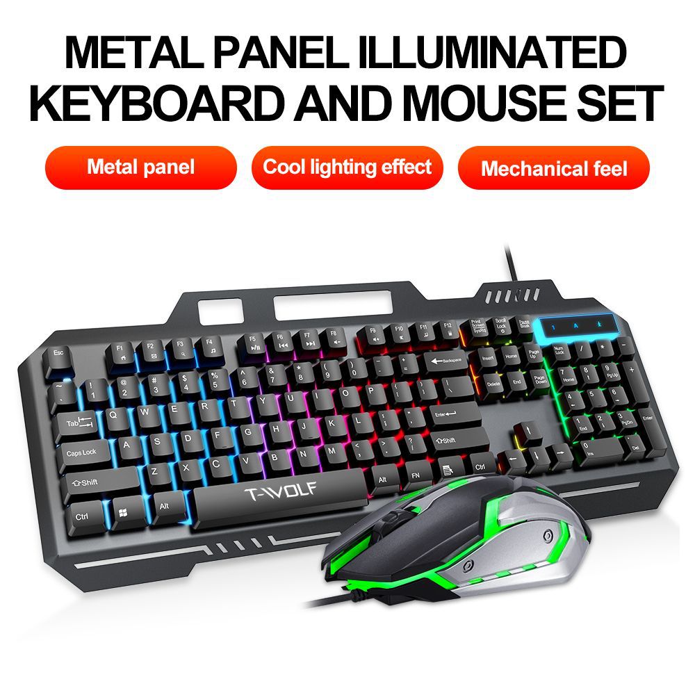 Gaming Keyboard Mouse Combo - T WOLF TF600 Teclado para juegos