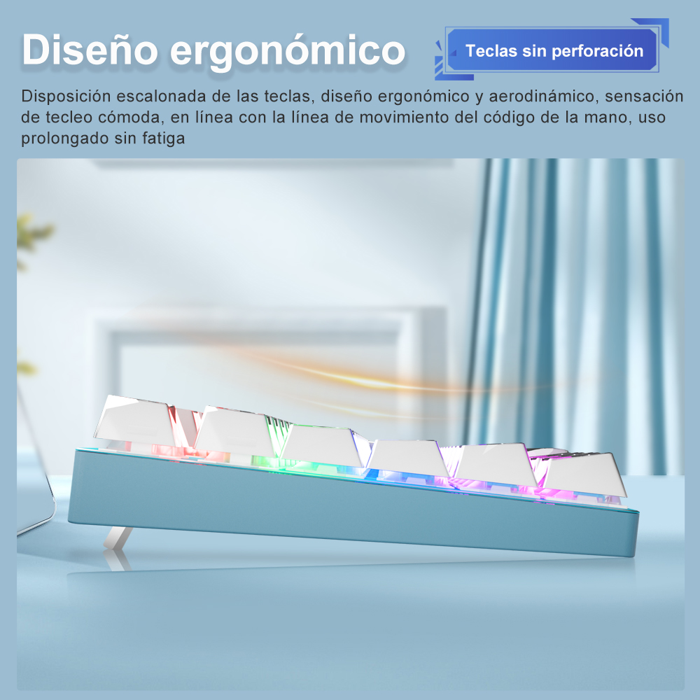 Teclado Mecánico para Juegos E - Keyboard Gaming Transparent reseña y precio