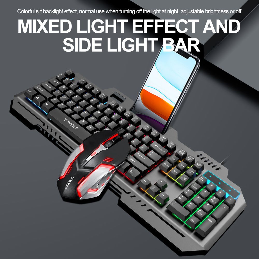 T WOLF TF600 Teclado para jueg - Gaming Keyboard Mouse Combo reseña y precio